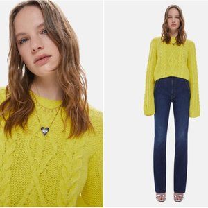 MOTHER- Size S: The Wide Sleeve Jumper Crop in Highlight Of My Lifre